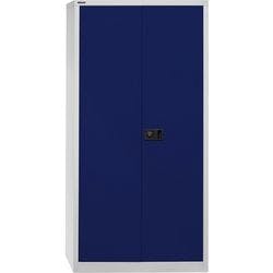 Bisley Flügeltürenschrank Stahl 3 Fachböden abschließbar 914 x 400 x 1.806 mm Blau, Hellgrau Produktbild