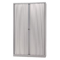 Bisley Rollcontainer-Schrank Kunststoff, Stahl 4 Fachböden abschließbar 1.200 x 430 x 1.980 mm Silber Produktbild