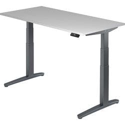 Hammerbacher Sitz-Stehschreibtisch XBHM Grau, Graphit 1.600 x 800 x 720 mm mit Aufbau Produktbild