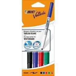 BIC Whiteboard-Marker Velleda 1741 Rundspitze 1,5 mm Farbig sortiert 4 Stück Produktbild