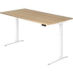 Hammerbacher Elektrisch Höhenverstellbar Sitz-Stehschreibtisch Rechteckig Eiche Holz Weiß T-Fuß 2.000 x 1.000 x 720 mm Produktbild