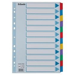Esselte Blanko Register DIN A4 Farbig Sortiert 12-teilig Pappkarton 11 Löcher 100169 Produktbild