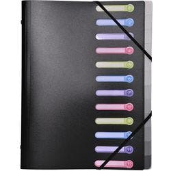Exacompta Ordnungsmappe 55981E DIN A4 Schwarz Polypropylen mit 12 Fächern 25 x 32 cm Produktbild