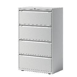 Bisley Hängeregistraturschrank mit 4 Schubladen 4 Schübe Verkehrsweiß 800 x 470 x 1.300 mm Produktbild