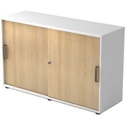 Hammerbacher Schiebetürenschrank Spanplatte 1 Fachboden abschließbar 1.200 x 400 x 748 mm Braun, Weiß Produktbild