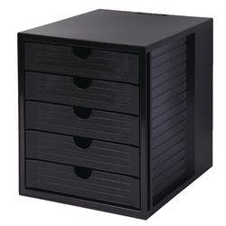 HAN Schubladenbox Kunststoff Schwarz 5 Schübe 27,5 x 33 x 32 cm Produktbild