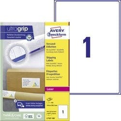 AVERY Zweckform Abziehhilfe QuickPEEL,ultragrip Versandetiketten L7167-100 Selbsthaftend DIN A4 Weiß 199,6 x 289,1 mm 100 Blatt à 1 Etikett Produktbild