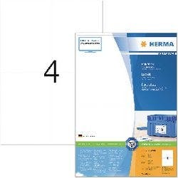 HERMA Adressetiketten 4627 Weiß DIN A4 105 x 148 mm 200 Blatt à 4 Etiketten Produktbild