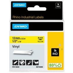 DYMO RhinoPRO Schriftband Authentisch Rhino 18432 haftend Schwarz auf Gelb 12 mm x 5,5 m 1  à 5.5 m Produktbild
