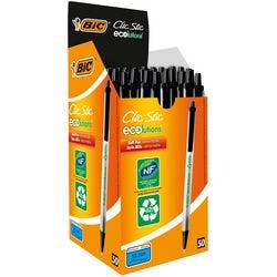 BIC Kugelschreiber Ecolution Clic Stic 0.4 mm Schwarz 50 Stück Produktbild