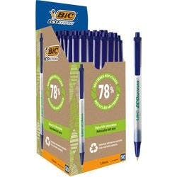 BIC Ecolution Clic Stic Kugelschreiber Blau Mittel 0,4 mm Nein Recycled 50 Stück Produktbild