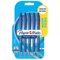 Papermate FlexGrip Ultra Kugelschreiber Blau Mittel 0.5 mm 5 Stück Produktbild