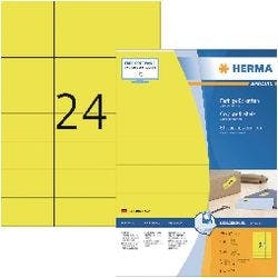 HERMA 4406 Multifunktionsetiketten SuperPrint Gelb Rechteckig 2400 Etiketten pro Packung Produktbild