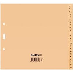 Biella A - Z Register DIN A4 (halbe Höhe) Braun 24-teilig 2 Löcher Produktbild