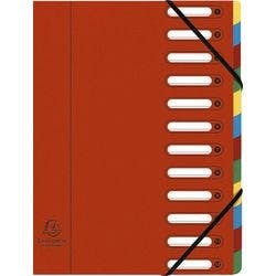Exacompta Ordnungsmappe HARMONIKA® Exactive® DIN A4 Rot Manilakarton 12 Fächer 24 x 32 cm Produktbild