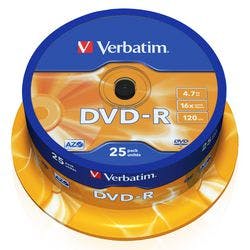 Verbatim DVD-R Spindle Silber 16x 4.7 GB 25 Stück Produktbild