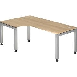 Hammerbacher Eckschreibtisch Halbkreisförmig Eiche 4 Füße 1.200 (B) x 2.000 (T) x 680 (H) mm Holz Produktbild