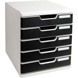 Exacompta Modulo Schubladenboxen PS (Polystyrol) Hellgrau, Schwarz 5 Schübe 28,8 x 35 x 32 cm Produktbild