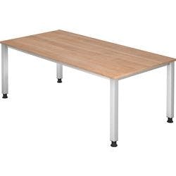 Hammerbacher Q Serie Höhenverstellbar Schreibtisch Rechteckig Walnuss 4 Füße 1.000 (B) x 685 (H) mm Holz Produktbild