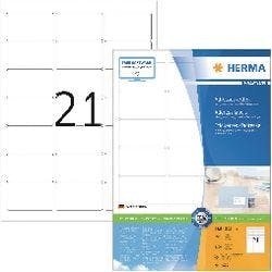 HERMA Adressetiketten 4677 Weiß DIN A4 63,5 x 38,1 mm 100 Blatt à 21 Etiketten Produktbild