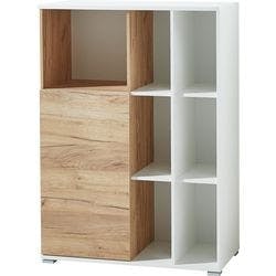 GERMANIA Aktenschrank Melamin 2 Fachböden abschließbar 850 x 400 x 1.200 mm Eiche Braun Produktbild