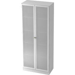 Hammerbacher Schrank 5FH Spanholz, Glas Weiß 800 x 420 x 2.004 mm Produktbild