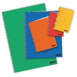 Ursus Style Notizbuch DIN A6 Kariert Spiralbindung Pressspan Farbig sortiert Nicht perforiert 96 Seiten 10 Stück à 48 Blatt Produktbild Print Hauptbild L