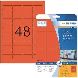 HERMA Mehrzwecketiketten 4367 Rot Rechteckig 45,7 x 21,2 mm Produktbild