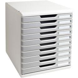 Exacompta Ablagesysteme PS (Polystyrol) Hellgrau 10 Schübe 28,8 x 35 x 32 cm Produktbild