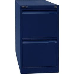 Bisley Stahl Aktenschrank A4BS2E 2 Schübe Oxfordblau 413 x 622 x 711 mm Produktbild