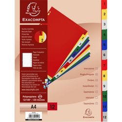 Exacompta Register DIN A4 6-teilig 11-fach Kunststoff 1 bis 12 Produktbild