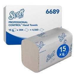 Scott Control Falthandtücher M-falz Weiß 1-lagig 6689 15 Stück à 274 Blatt Produktbild