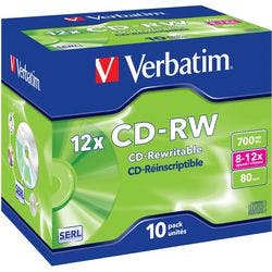 Verbatim CD-RW 12x 700 MB 10 Stück Produktbild