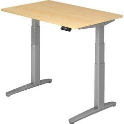 Hammerbacher Sitz-Stehschreibtisch XBHM Ahorn, Silber 1.200 x 800 x 720 mm Produktbild