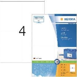HERMA Universaletiketten 4454 Weiß DIN A4 105 x 144 mm 100 Blatt à 4 Etiketten Produktbild