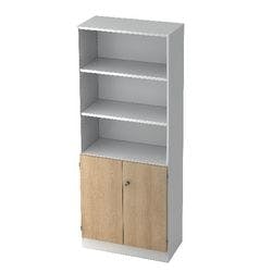 Hammerbacher Schrank Melamin 4 Fachböden abschließbar 800 x 420 x 2.004 mm Eiche Braun, Weiß Produktbild