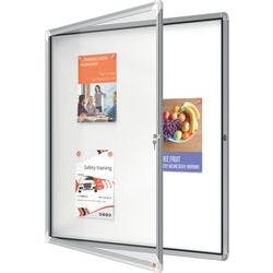 Nobo Premium Plus Magnetischer Abschließbarer Schaukasten 1902581 Für den Außenbereich Wandmontierbar Alurahmen Klapptür aus Sicherheitsglas 12xA4 Weiß 924 x 970 mm Produktbild
