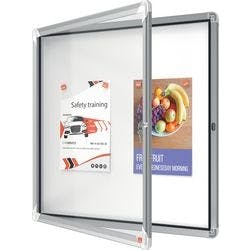 Nobo Premium Plus Magnetischer Abschließbarer Schaukasten 1902578 Für den Außenbereich Wandmontierbar Alurahmen Klapptür aus Sicherheitsglas 6xA4 Weiß 709 x 668 mm Produktbild Print Hauptbild L