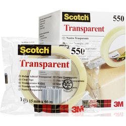 Scotch Crystal Clear Klebeband 550 Transparent Einzeln verpackt 19 mm x 66 m Pack mit 8 Rollen Produktbild