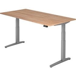 Hammerbacher Sitz-Stehschreibtisch XBHM Walnuss, Silber 2.000 x 1.000 x 720 mm mit Aufbau Produktbild