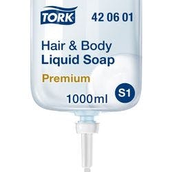 Tork Hand and Body Flüssigseife Flüssig Frisch S1 Hellblau 420601 1 L Produktbild