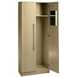 Hammerbacher Garderobenschrank Melaminharzbeschichtete Spanplatten 1 Fachboden Nicht abschließbar 800 x 420 x 2.004 mm Ahorn Braun Produktbild