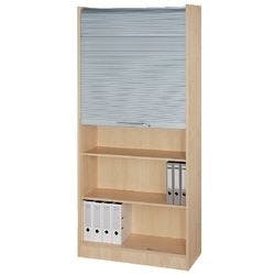 Hammerbacher Rollladenschrank Braun, Silber 900 x 400 x 2.004 mm Produktbild