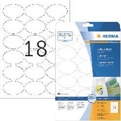 HERMA Wiederablösbare Etiketten 4358 Weiß Oval 450 Etiketten pro Packung Produktbild
