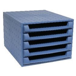 Exacompta Bürobox /221101D, kobaltblau, 5 offenen Schubladen Produktbild