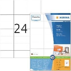 HERMA Universaletiketten 4615 Weiß DIN A4 70 x 37 mm 200 Blatt à 24 Etiketten Produktbild