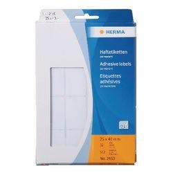 HERMA Mehrzwecketiketten 2450 Weiß A4 25 x 40 mm Rechteckig 32 Blatt à 16 Etiketten Produktbild