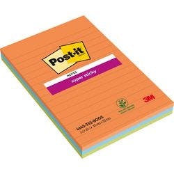 Post-it Boost Haftnotizen 101 x 152 mm Farbig sortiert Rechteckig Liniert 3 Stück à 45 Blatt Produktbild