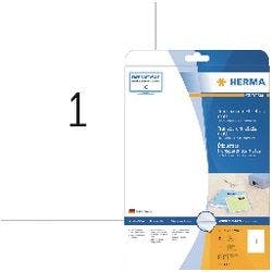 HERMA SPECIAL A4 Etiketten 4375 haftend DIN A4 Transparent 210 x 297 mm 25 Blatt à 1 Etiketten Produktbild