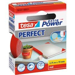 tesa Klebeband extra Power Perfect Rot 19 mm (B) x 2,75 m (L) Stoff Produktbild